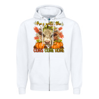 White Pray Till The Cows Come Home Zipper Hoodie - texasbilliewilder