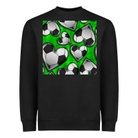 Black soccer hearts seamless pattern Heavyweight Sweatshirt - BundleAndBundleShop