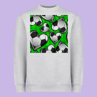 Soccer Hearts Seamless Pattern Heavyweight Sweatshirt Designed By Bundleandbundleshop