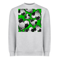 Heather Grey soccer hearts seamless pattern Heavyweight Sweatshirt - BundleAndBundleShop