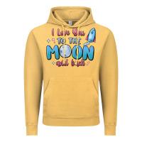 Vintage Mustard i love you to the moon and back Vintage Hoodie - MaliasSmallBusiness