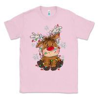 Bubblegum Pink Christmas reindeer Classic Tee - MaliasSmallBusiness