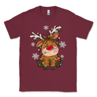 Burgundy Christmas reindeer Classic Tee - MaliasSmallBusiness