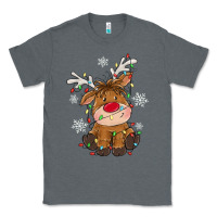 Charcoal Heather Christmas reindeer Classic Tee - MaliasSmallBusiness