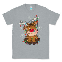 Heather Grey Christmas reindeer Classic Tee - MaliasSmallBusiness
