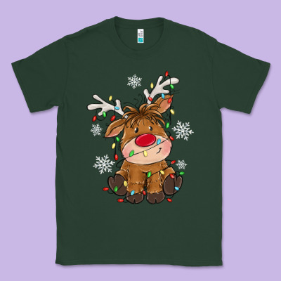 Christmas Reindeer Classic Tee Designed By Maliassmallbusiness