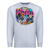 Heather Grey Mama vibes Mother's Day Premium Sweatshirt - CowGirlArtShop