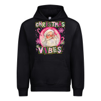 Black Pink Christmas Vibes Santa Urban Hoodie - FaDigitalArtStudio