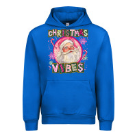 Cobalt Pink Christmas Vibes Santa Urban Hoodie - FaDigitalArtStudio