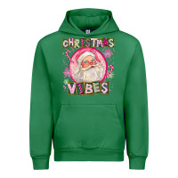 Emerald Pink Christmas Vibes Santa Urban Hoodie - FaDigitalArtStudio