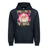 Navy Pink Christmas Vibes Santa Urban Hoodie - FaDigitalArtStudio