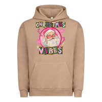 Pigment Burro Pink Christmas Vibes Santa Urban Hoodie - FaDigitalArtStudio