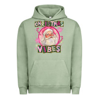Pigment Oil Green Pink Christmas Vibes Santa Urban Hoodie - FaDigitalArtStudio