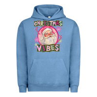 Pigment Pebble Blue Pink Christmas Vibes Santa Urban Hoodie - FaDigitalArtStudio