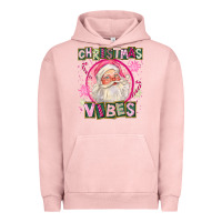 Pigment Salmon Pink Christmas Vibes Santa Urban Hoodie - FaDigitalArtStudio