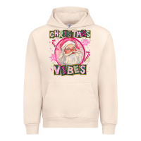 Sandshell Pink Christmas Vibes Santa Urban Hoodie - FaDigitalArtStudio