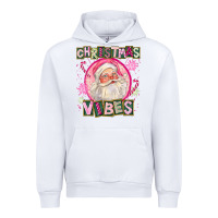 White Pink Christmas Vibes Santa Urban Hoodie - FaDigitalArtStudio