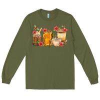 Honey And Bee With Flower Coffee Cup Long Sleeve Tee | Teevron