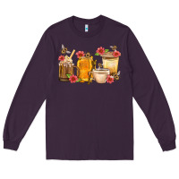 Plum Honey And Bee With Flower Coffee Cup Long Sleeve Tee - BundleAndBundleShop