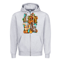 Heather Grey Love Turkey Thanksgiving Zipper Hoodie - texasbilliewilder