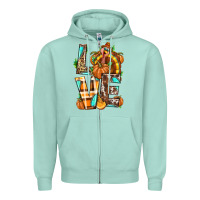 Seafoam Love Turkey Thanksgiving Zipper Hoodie - texasbilliewilder