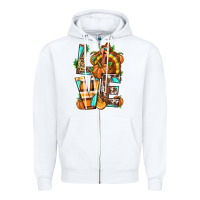 White Love Turkey Thanksgiving Zipper Hoodie - texasbilliewilder