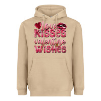 Mushroom Love kisses Valentine wishes Valentine's Day Heavyweight Hoodie - HowdyJamesFarm