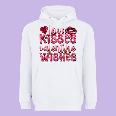 Love Kisses Valentine Wishes Valentine's Day Heavyweight Hoodie Designed By Howdyjamesfarm