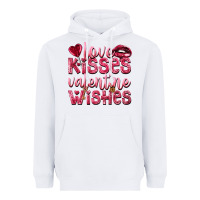 White Love kisses Valentine wishes Valentine's Day Heavyweight Hoodie - HowdyJamesFarm