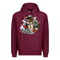 Burgundy ho ho ho snowman gnome Premium Hoodie - CowGirlArtShop