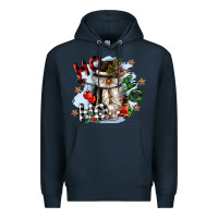 Navy ho ho ho snowman gnome Premium Hoodie - CowGirlArtShop