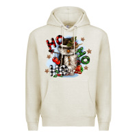 Oatmeal Heather ho ho ho snowman gnome Premium Hoodie - CowGirlArtShop