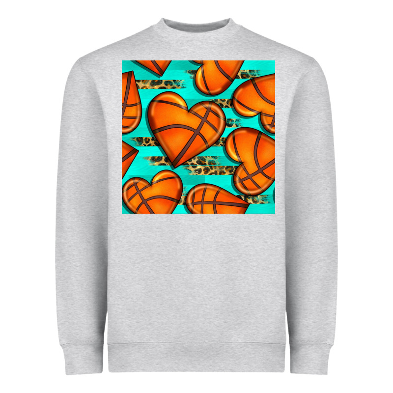 Basketball Hearts With Leopard Seamless Pattern Heavyweight Sweatshirt by BundleAndBundleShop | Teevron