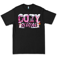 Black pink cozy season with snowman ado Premium Tee - AdoDesignShop