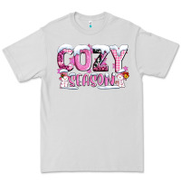 Dove Grey pink cozy season with snowman ado Premium Tee - AdoDesignShop