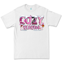 White pink cozy season with snowman ado Premium Tee - AdoDesignShop