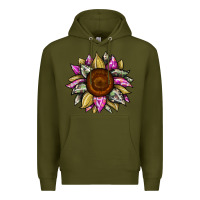 Army Green sunflower camouflage Premium Hoodie - JahusDesignShop