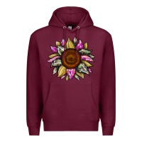 Burgundy sunflower camouflage Premium Hoodie - JahusDesignShop