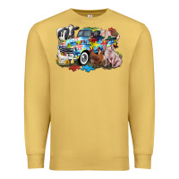 Antique Gold Autism truck with farm animals Premium Sweatshirt - CowGirlArtShop