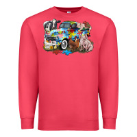 Cardinal Autism truck with farm animals Premium Sweatshirt - CowGirlArtShop