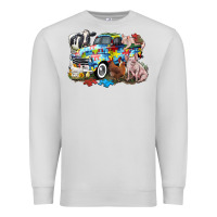 Dove Grey Autism truck with farm animals Premium Sweatshirt - CowGirlArtShop