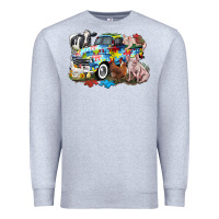 Heather Grey Autism truck with farm animals Premium Sweatshirt - CowGirlArtShop