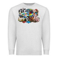 Oatmeal Heather Autism truck with farm animals Premium Sweatshirt - CowGirlArtShop