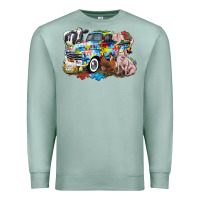 Seafoam Autism truck with farm animals Premium Sweatshirt - CowGirlArtShop