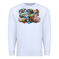 White Autism truck with farm animals Premium Sweatshirt - CowGirlArtShop
