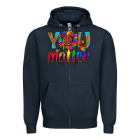 Navy LGBTQ+ you matter with leopard Zipper Hoodie - NancyCooperArtShop