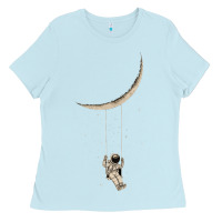 Baby Blue Astronaut Moon Swing Ladies Tee - Bettercallsaul