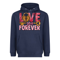 Navy Love you forever Valentine's Day Heavyweight Hoodie - HowdyJamesFarm