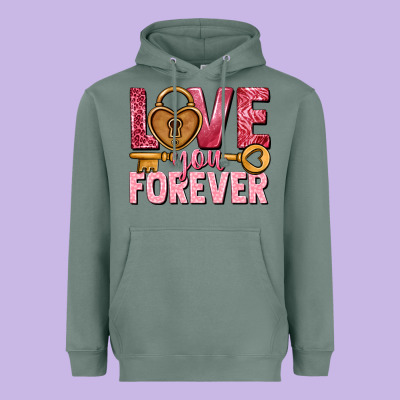 Love You Forever Valentine's Day Heavyweight Hoodie Designed By Howdyjamesfarm