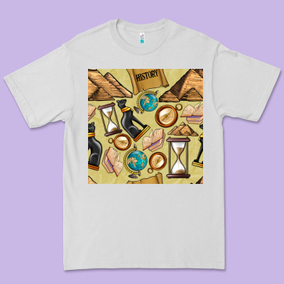 History Seamless Pattern Premium Tee Designed By Bundleandbundleshop